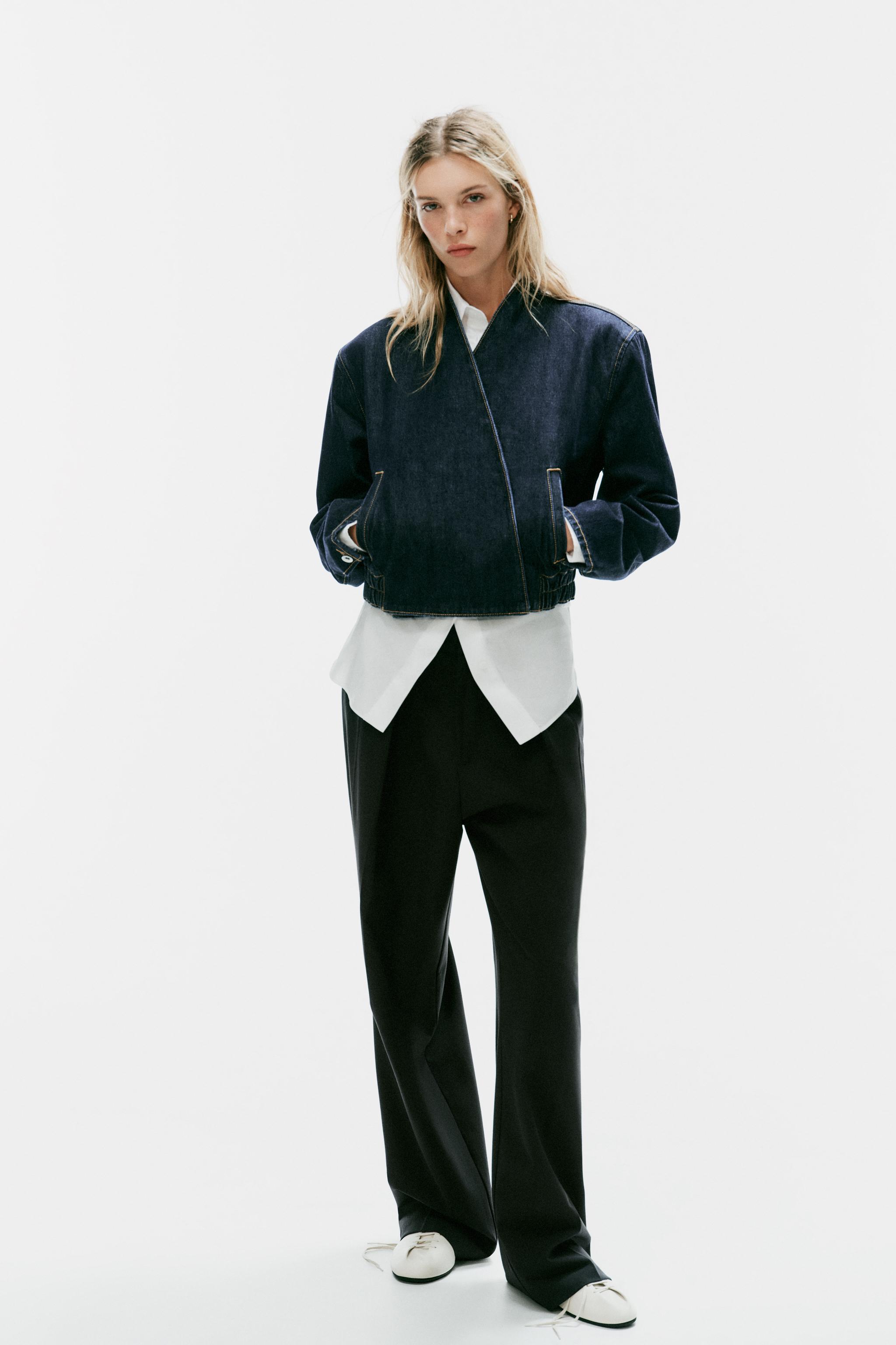 BLOUSON BOMBER DENIM TRF CROISÉ